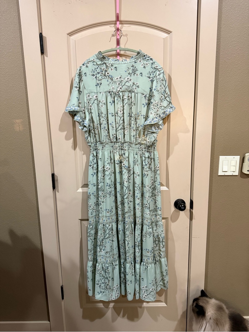 Max Studio Pale Mint Floral Tiered Maxi Dress - Picture 2 of 8